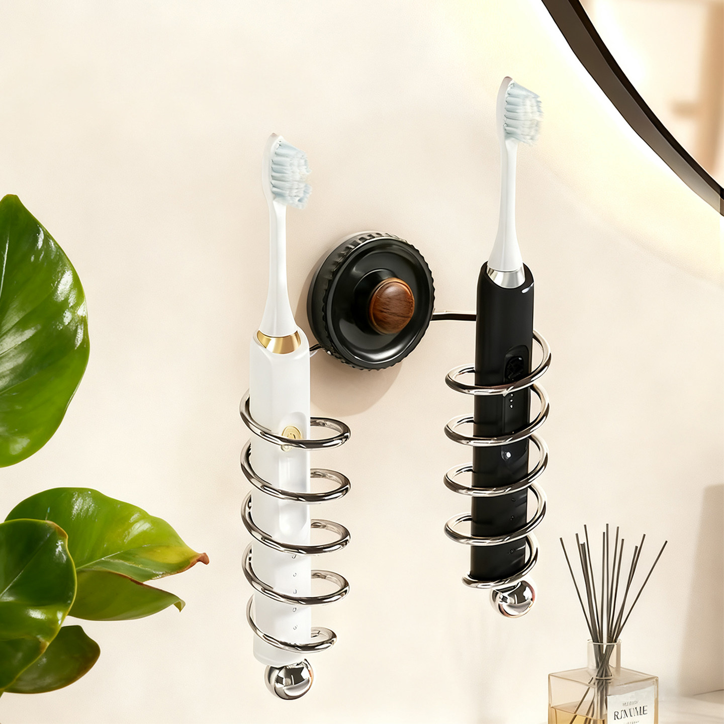 浴室电动牙刷置物架壁挂式免打不锈钢孔牙膏剃须刀吸盘吸盘牙刷架
