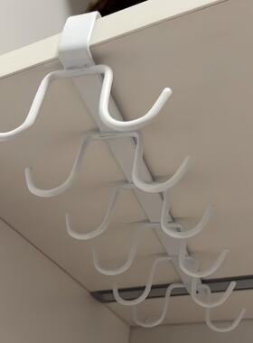 免钉挂钩厨房铁艺无痕多排橱柜收纳挂架六连排钩衣柜6连钩整理架
