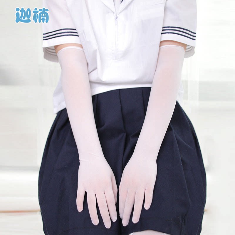 超薄五指无缝防勾丝长款丝袜手套
