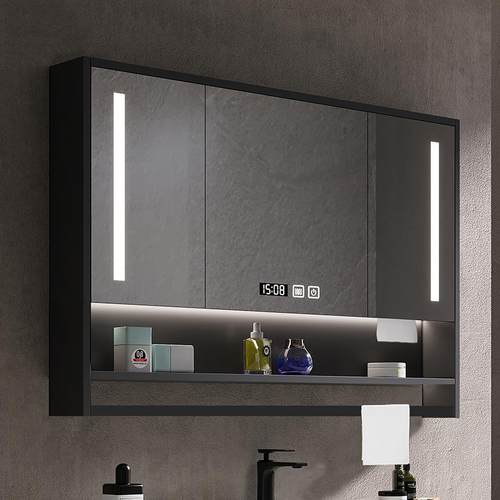 高级灰智能除雾浴室镜柜