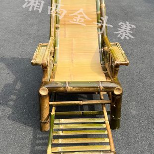 竹躺椅老人椅送坐垫竹制品竹椅子靠背椅竹沙发传统阳台田园椅整装