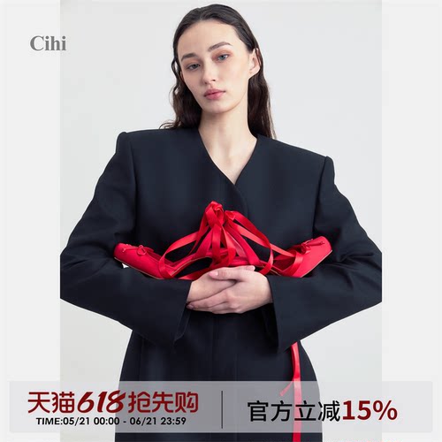 Cihi芭蕾红底超细跟高跟鞋