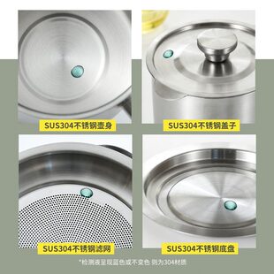 厨房过滤油渣壶沥油装 304不锈钢滤油壶 油容器猪油罐壶家用储油瓶