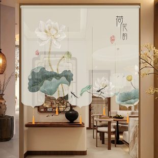 半透纱幔门帘窗帘客厅茶室玄关屏风帘隔断帘子氛围感装 新中式 饰帘