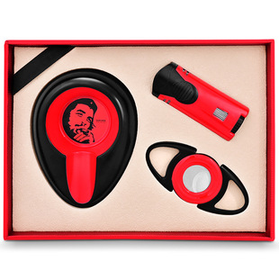 CIGARLOONG茄龍雪茄剪打火机烟灰缸套装防风充气打火机三件套装