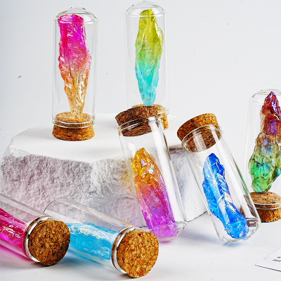 批发天然水晶碎石白水晶电镀彩色
