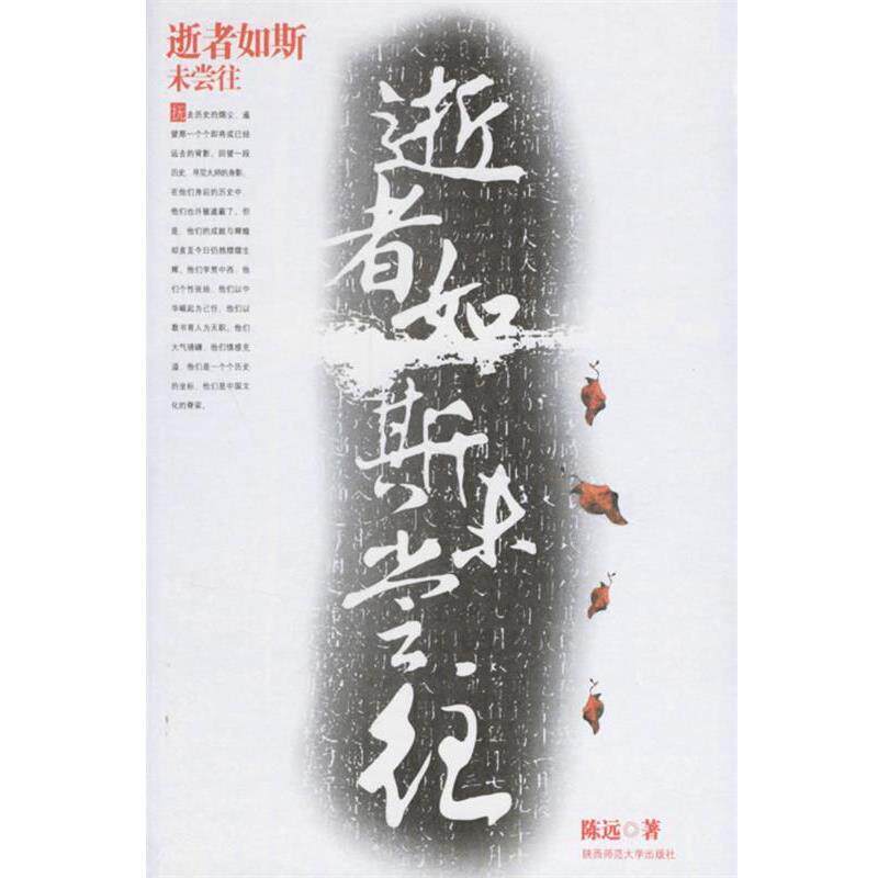 【正版书】 逝者如斯未尝往 陈远 著 陕西师范大学出版社