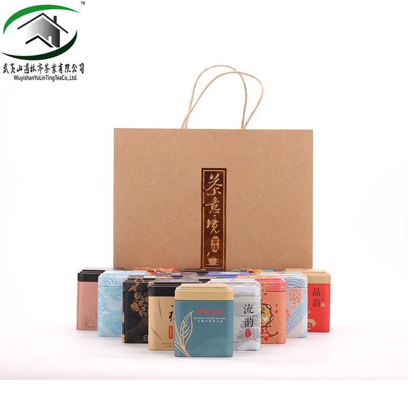 现货精品茶叶方形铁罐马口铁茶叶罐 红色喜糖果罐通用包装
