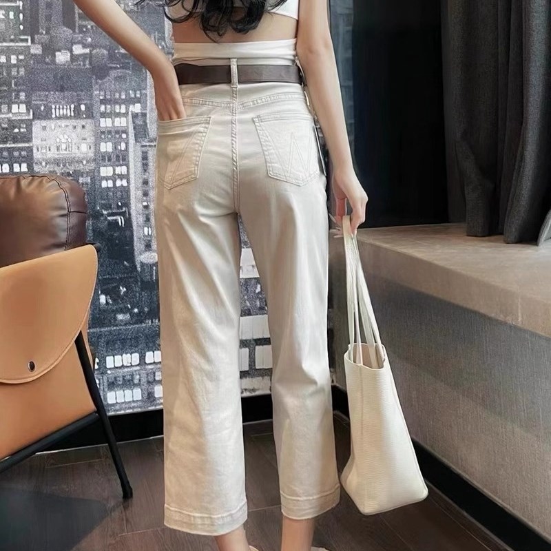 黑色牛仔阔腿裤女大码2024夏季薄款胖mm梨形身材显瘦小个子直筒裤