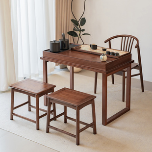 2025新款 家用茶台 乌金木客厅高端休闲茶桌阳台书房存储收纳新中式