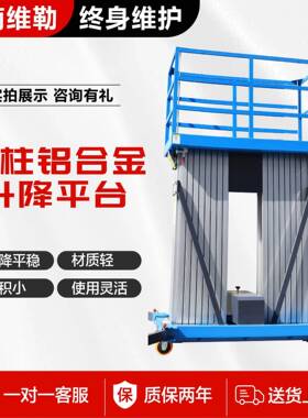 双柱铝合金移动式升降机高空作业电动升降平台4-12米双柱升降机
