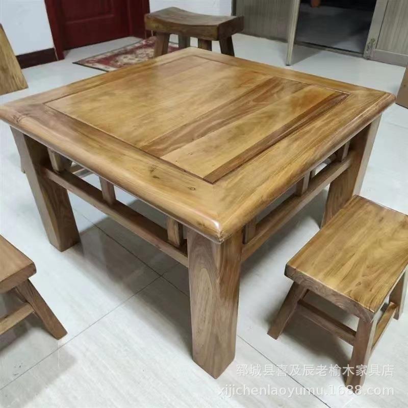 老榆木门板桌复古怀旧原木实木茶桌茶台阳台桌吧台桌饭店餐桌民宿