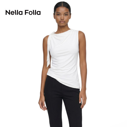 NellaFolla不对称飘带女背心