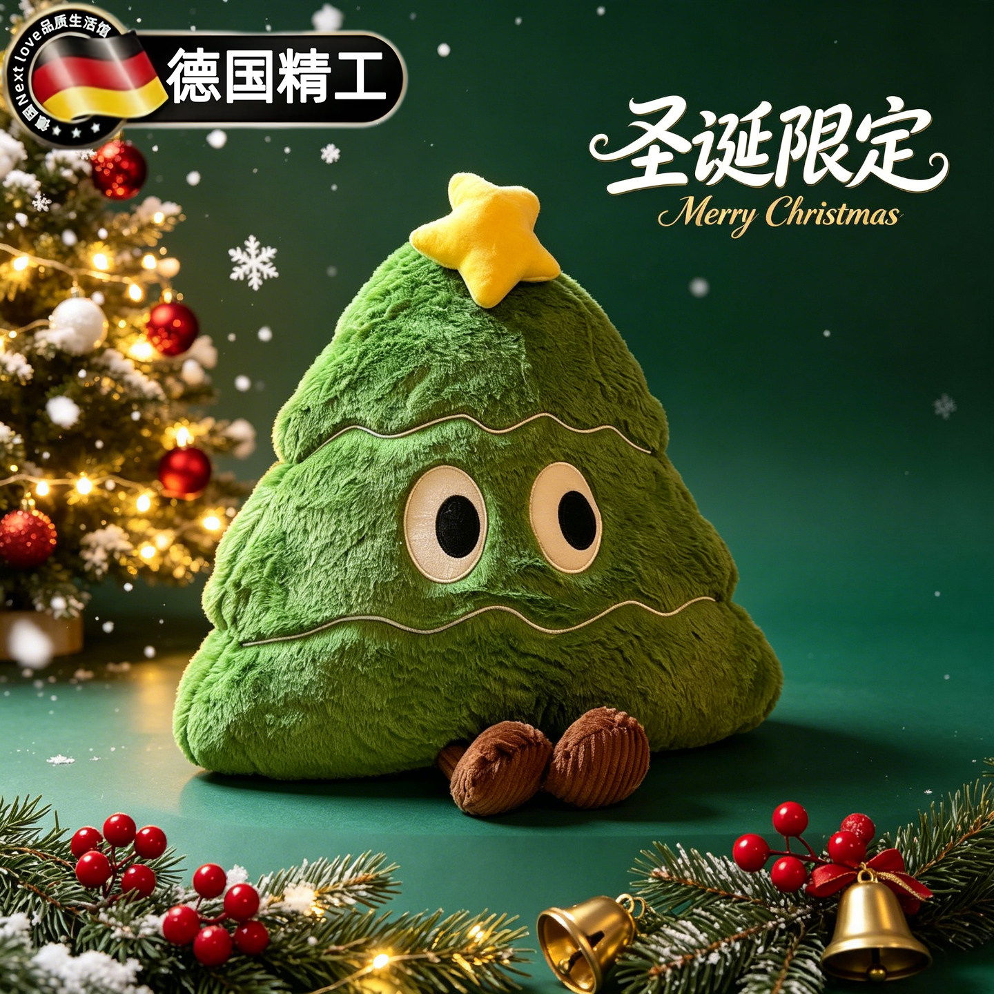 德国圣诞树抱枕毛绒玩具圣诞礼物