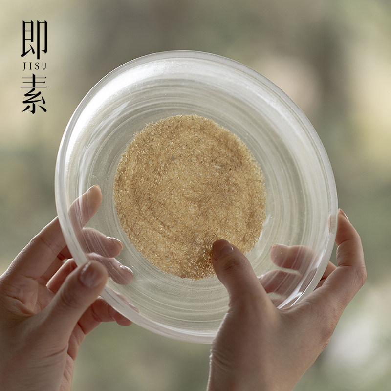 即素玻璃云雾壶承圆形磨砂干泡盘图片