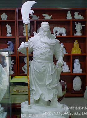 汉白玉石雕九龙关公佛像青石关二爷韦陀人物武神像雕塑摆件优惠