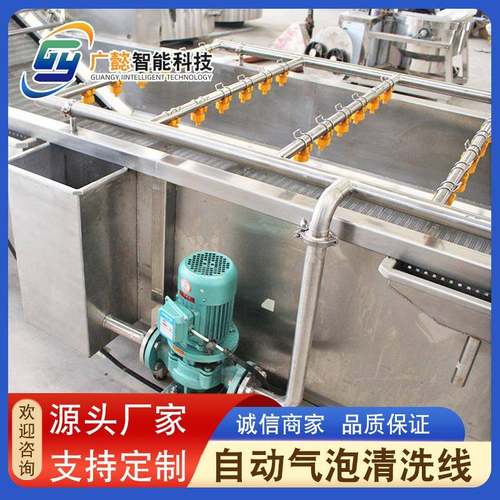 全自动喷淋式气泡清洗机不锈钢叶菜大枣清洗线果蔬气泡清洗机