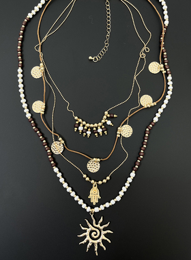 Vintage古着 Bohemian golden sun项链