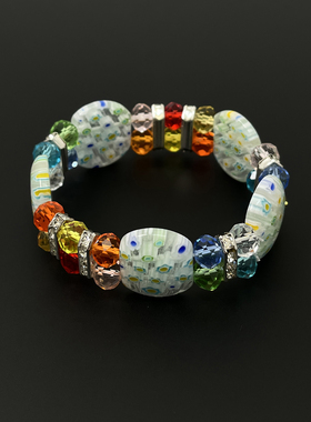 Vintage古着 Colored light colored glass bracelet手链