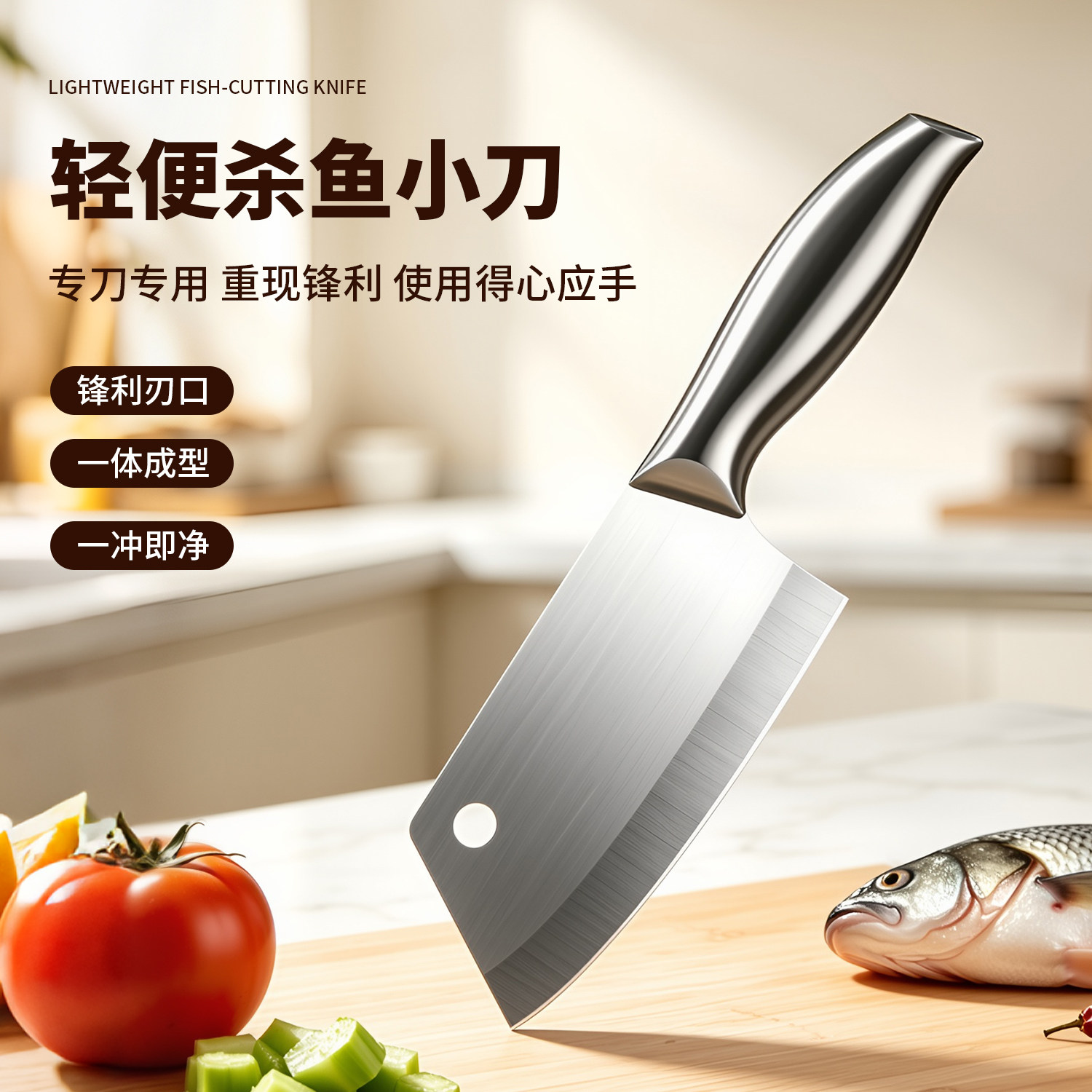 轻便小菜刀小鱼刀不锈钢切菜刀具