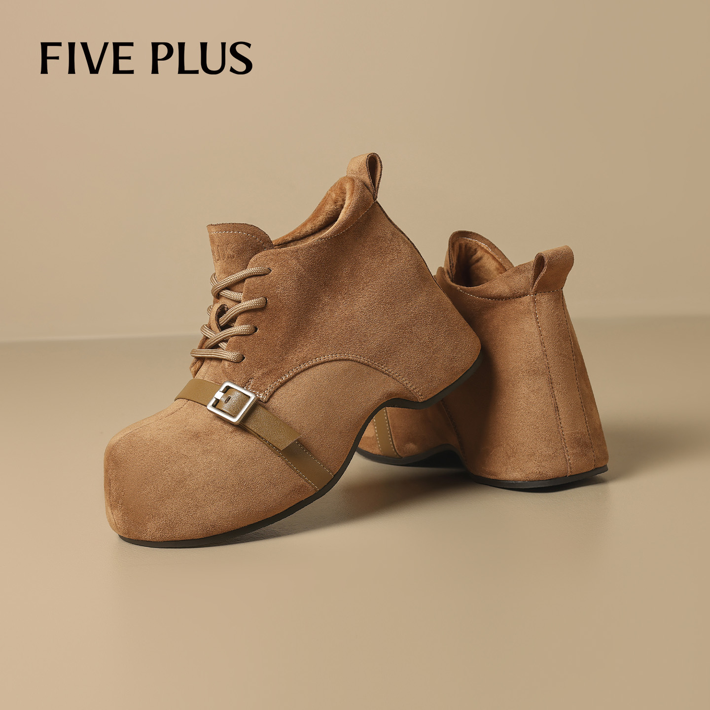 FIVEPLUS厚底内增高马丁靴