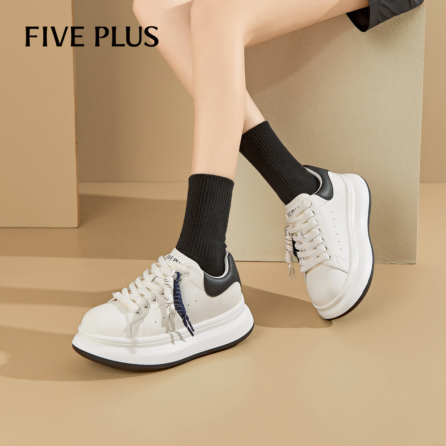 FIVEPLUS小个子内增高小白鞋