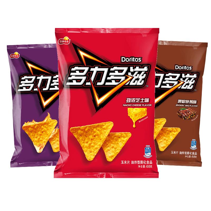 多力多滋玉米片68g*6袋doritos超浓芝士热辣味休闲香奶酪小吃零食