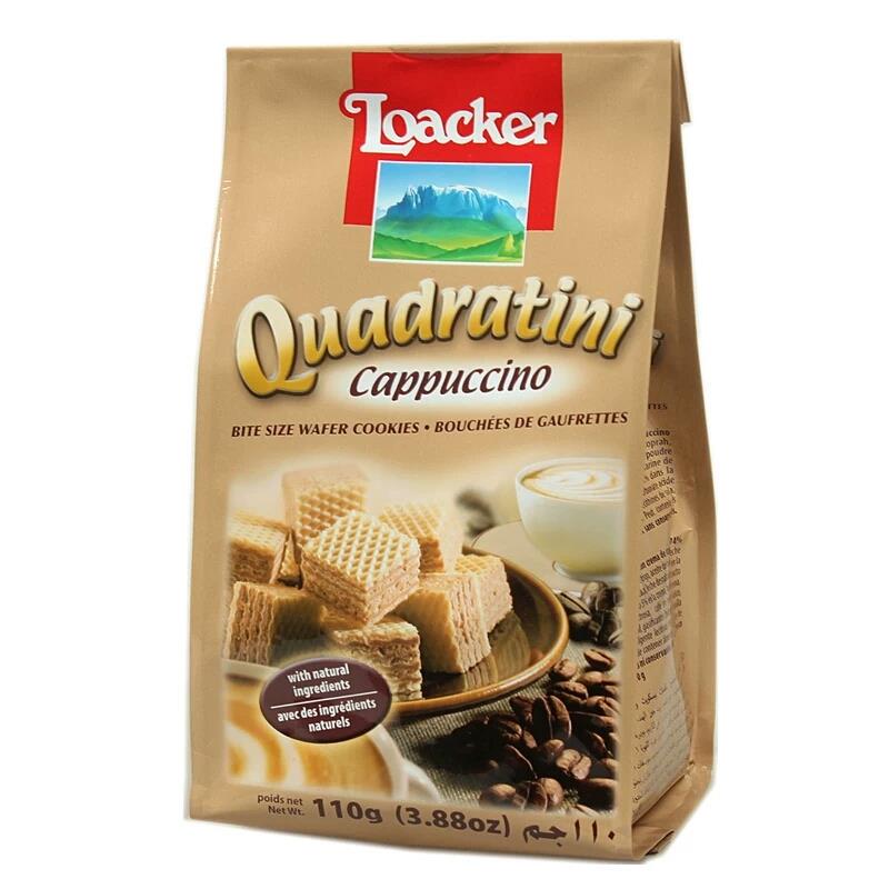 1袋包邮意大利Loacker卡布奇诺味柠檬香草巧克力夹心威化饼干110g