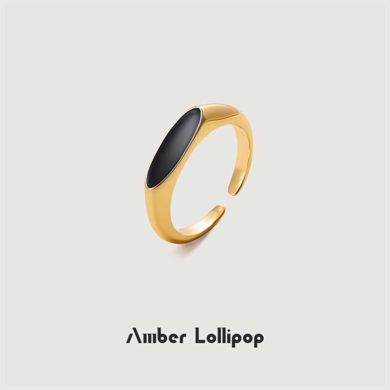 Amber Lollipop立体椭圆戒指轻奢开口戒指气质小众设计配饰女礼物