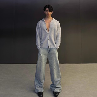 毛衣row风毛衣 25FW棉晴混纺华夫格坑条变针工艺开衫 POISE LITE