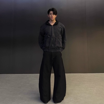 POISELITE酵洗做旧立领夹克水洗