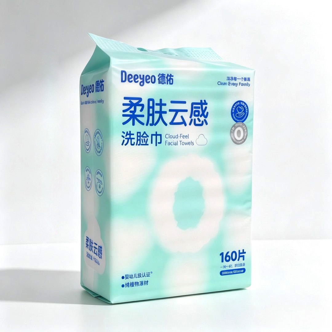 新款德佑柔肤云感洗脸巾160抽加大加厚擦脸巾宝宝成人洁面柔巾图片