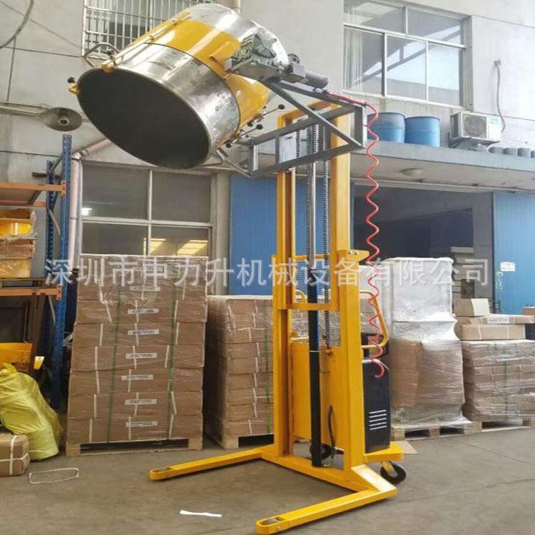 电动油桶堆高车油桶翻转倒料装卸搬运车半电动油桶车