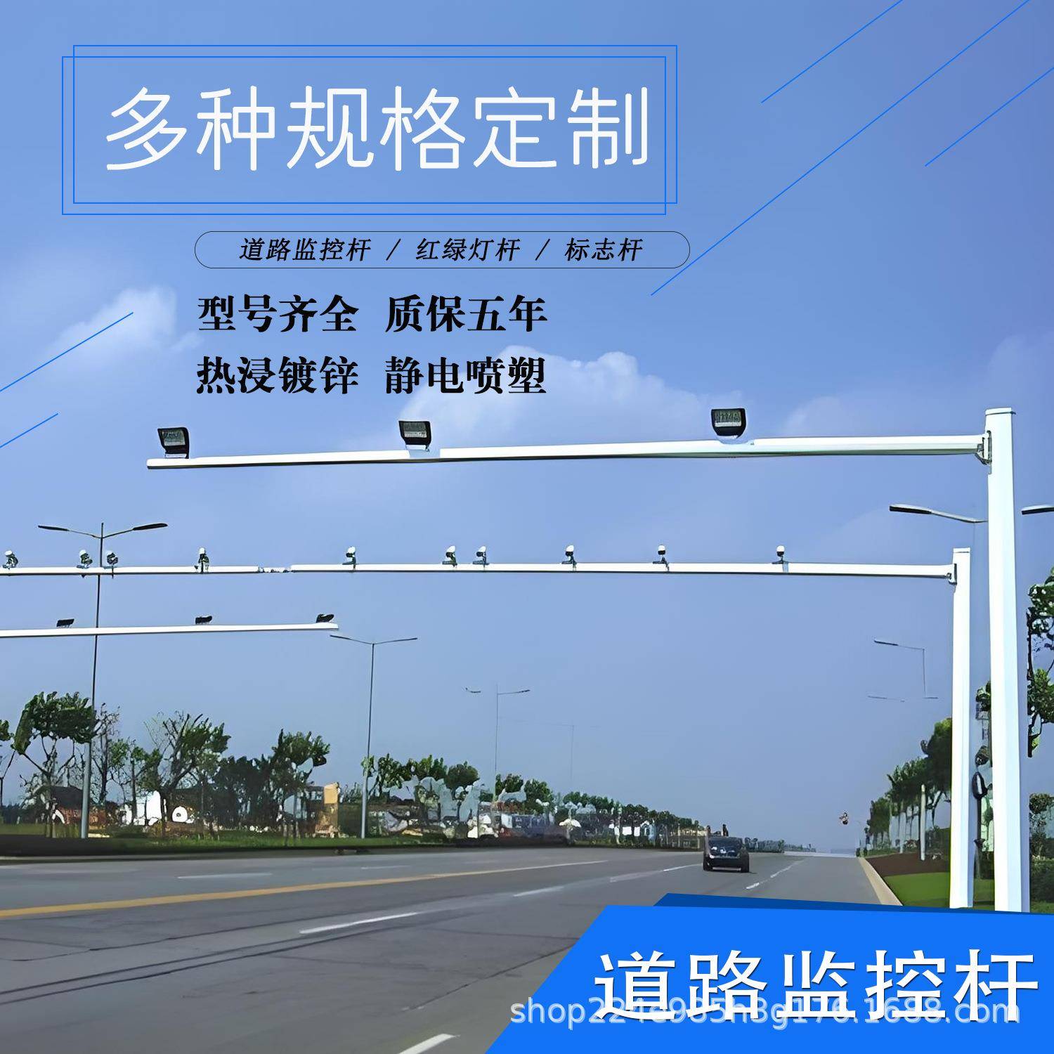 厂家L型悬臂监控杆立杆小区卡口摄像机监控杆热镀锌八角杆