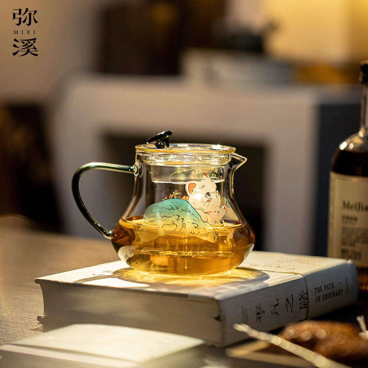 弥溪国风猫语絮芳家用中式乐雅壶耐热玻璃壶女士精致泡茶器泡茶壶,餐饮具,茶壶,淘宝优惠券,粉丝福利购,淘宝优惠卷