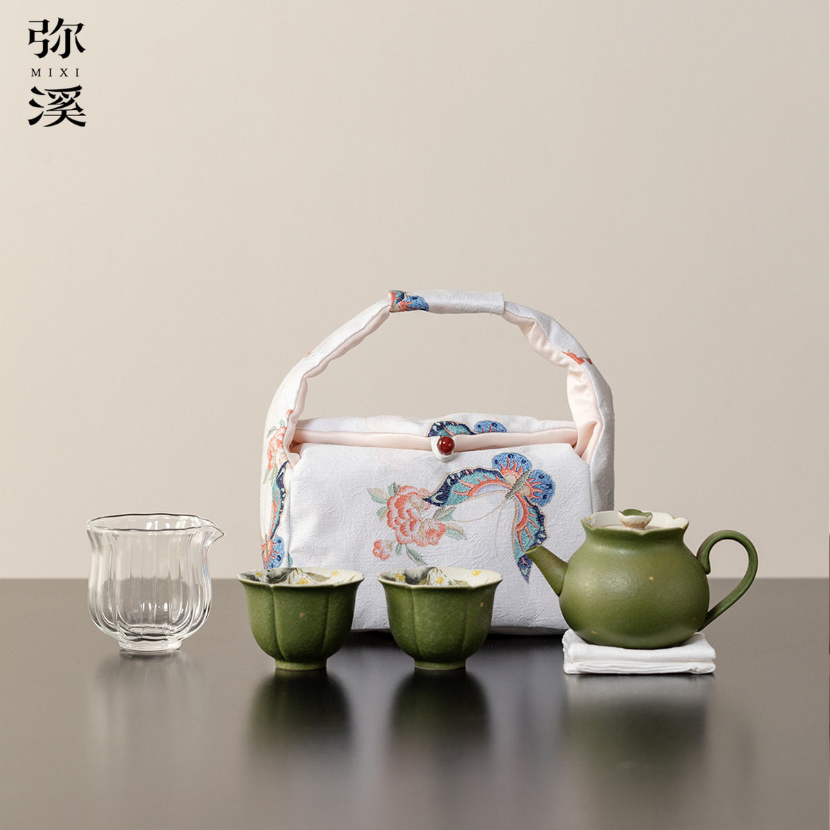 手绘小青柑户外便携套装户外家用2025新款旅行茶具高档泡茶壶茶具