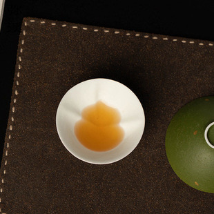 主人杯葫芦底新款茶杯手工洒金斗笠杯家用陶瓷创意福禄喝茶杯茶具