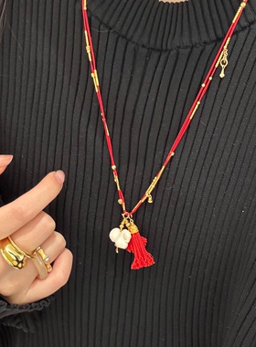 马上好运本命年红色编绳小马项链