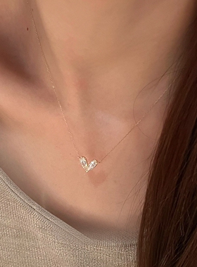 精致爆闪爱心细项链轻奢小巧百搭