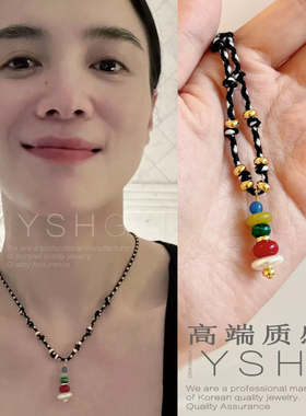 宋佳同款玛尼堆许愿塔串珠项链女