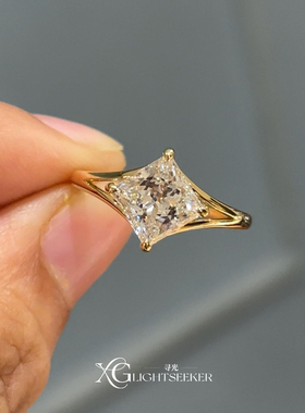 清冷感爆闪方糖戒指简约风高级感