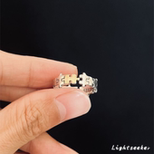 S925纯银拼图戒指女冷淡风复古朋克个性 开口食指戒 小众稀奇古怪