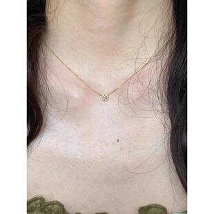 清冷感mini四叶草极细项链女高级感简约日系锁骨链小众百搭毛衣链