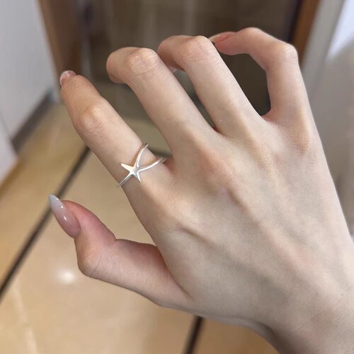 冷淡风哑光海星戒指小众设计百搭