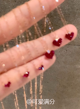 玫红色爱心项链轻奢气质简约百搭