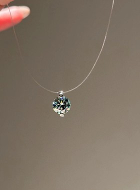 人鱼之泪碧波色爆闪莫桑钻项链女