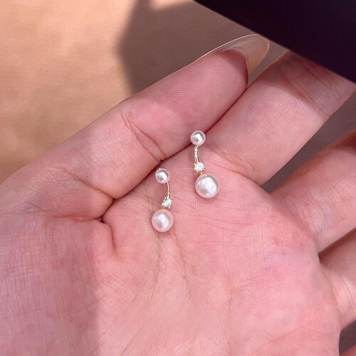 法式仿珍珠耳钉小巧精致轻奢时尚