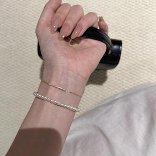 极细款 高级感叠戴手饰女 仿排钻手链简约轻奢小众精致手环2025新款