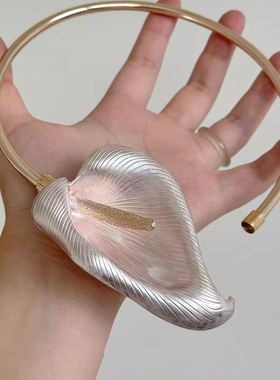 法式复古独特夸张马蹄莲项圈项链