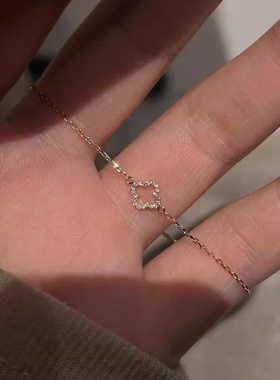 清冷感极细四叶草手链简约百搭女
